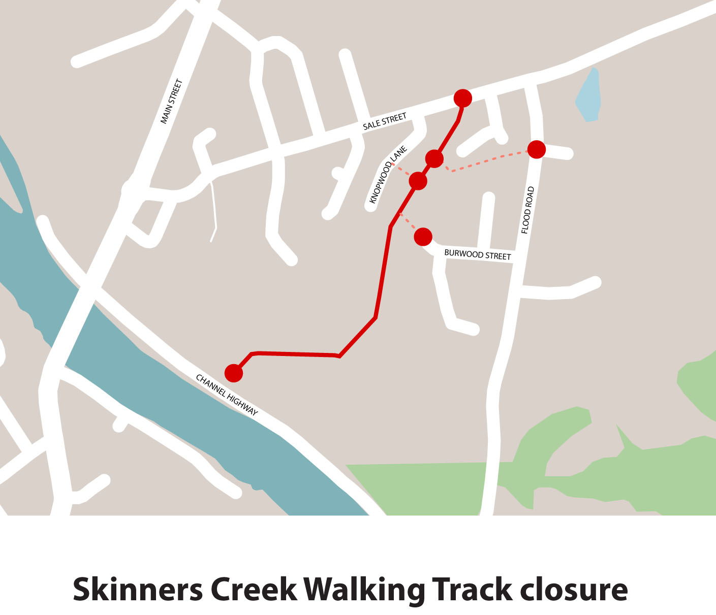 Huonville Stormwater Upgrade Skinners Creek Walking Track