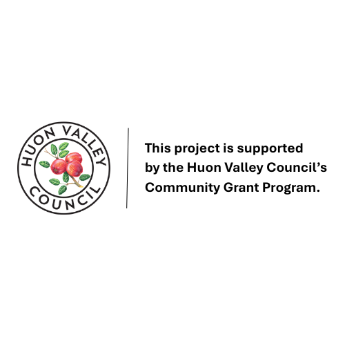 The Huon Valley Council logo, featuring the words HUON VALLEY COUNCIL encircling illustrations of apples and green leaves.